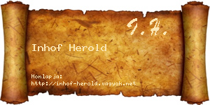 Inhof Herold névjegykártya